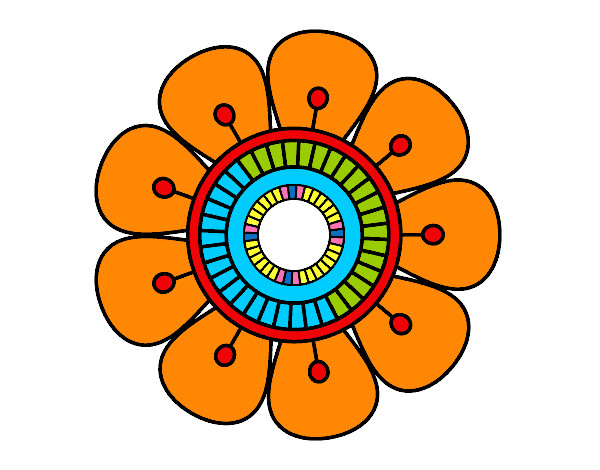 Dibujo Mandala en forma de flor pintado por aitorich
