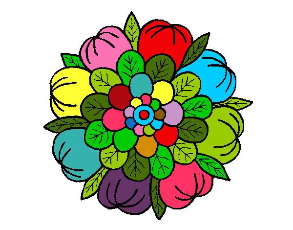Dibujo Mandala floral pintado por ana48