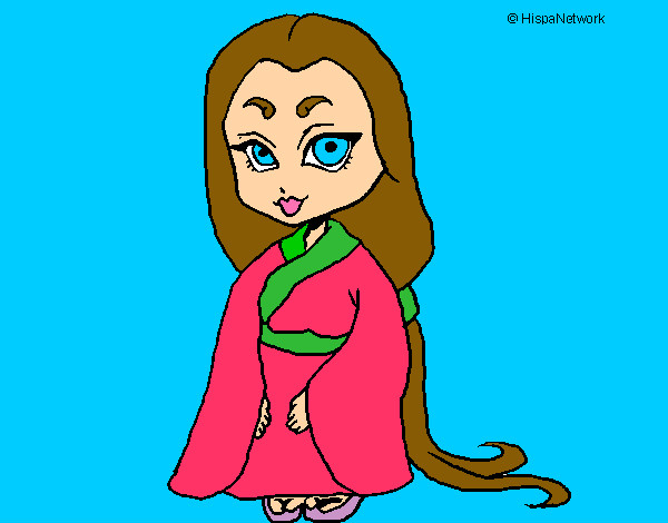 Dibujo Princesa con kimono pintado por alanis04