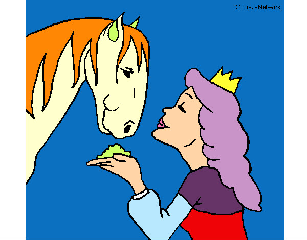 Dibujo Princesa y caballo pintado por Delfin4