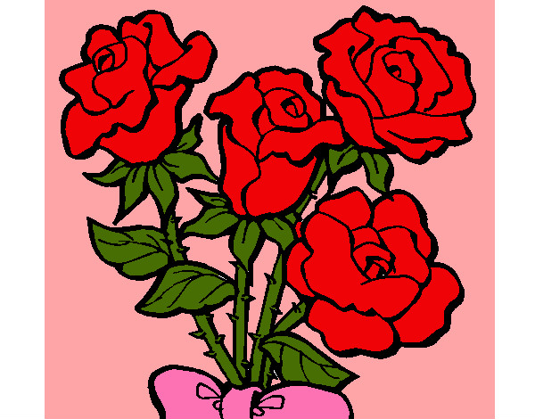 Dibujo Ramo de rosas pintado por ana48