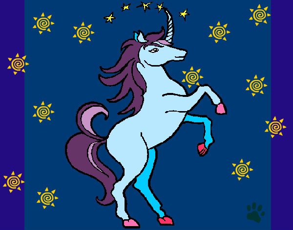 Dibujo Unicornio pintado por JEBNSA