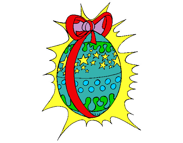 Dibujo Huevo de pascua brillante pintado por chaburri