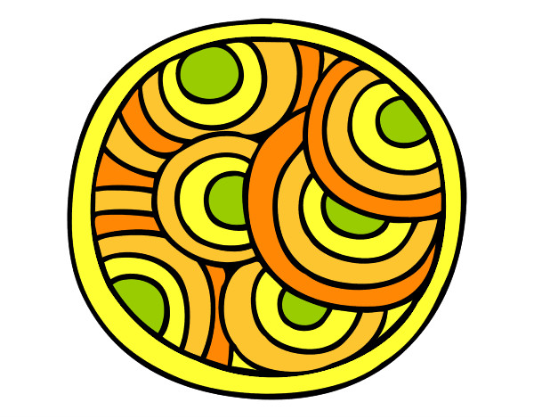 Dibujo Mandala circular pintado por rosamariar
