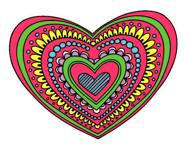 Dibujo Mandala corazón pintado por asuncion11