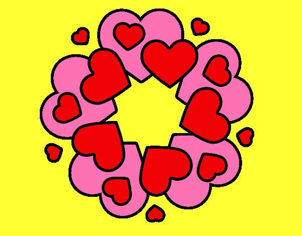 Dibujo Mandala de corazones pintado por caturrit