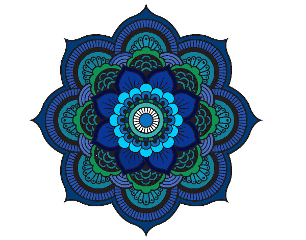 Dibujo Mandala flor oriental pintado por loulannn