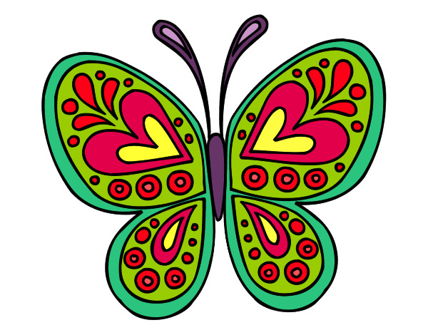 Dibujo Mandala mariposa pintado por cami1721