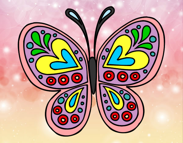 Dibujo Mandala mariposa pintado por danay1