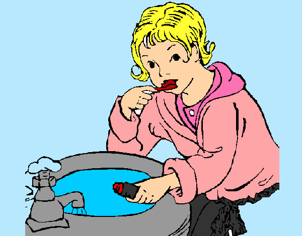 Dibujo Niño lavándose los dientes pintado por mariaquer