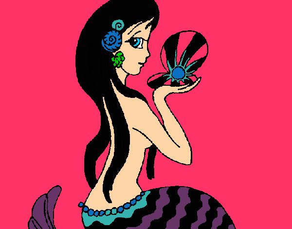 Dibujo Sirena y perla pintado por yessicalin