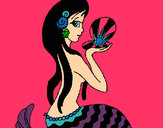 Dibujo Sirena y perla pintado por yessicalin