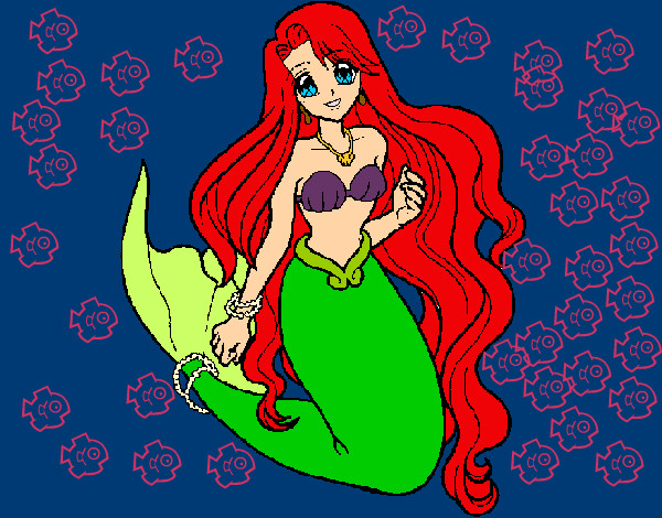 Dibujo Sirenita pintado por elisan