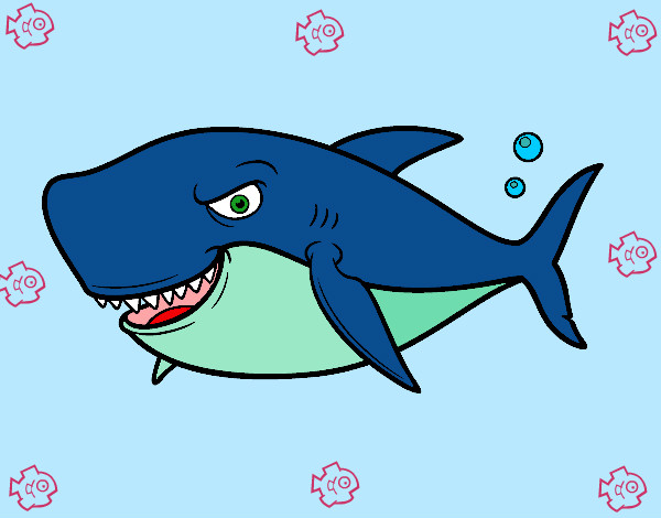 Dibujo Tiburón dentudo pintado por hocel