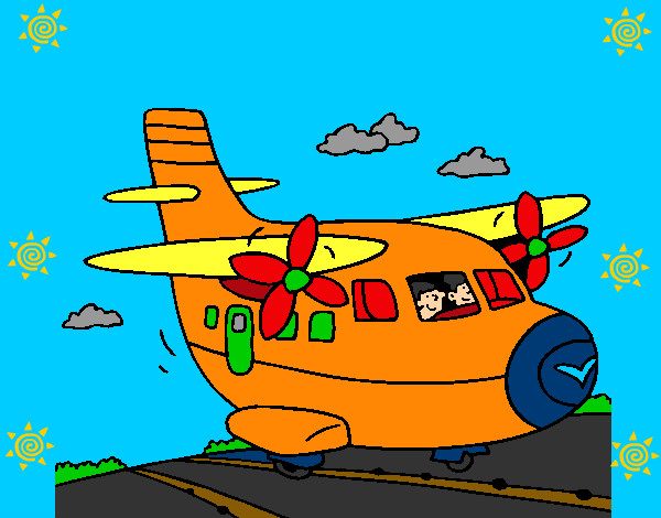 Dibujo Avión despegando pintado por adonis25