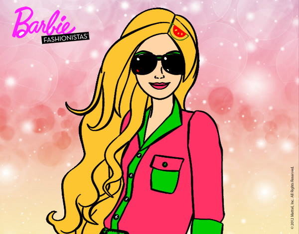 Dibujo Barbie con gafas de sol pintado por abraam