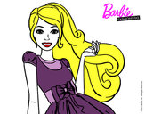 Dibujo Barbie con su vestido con lazo pintado por toyito