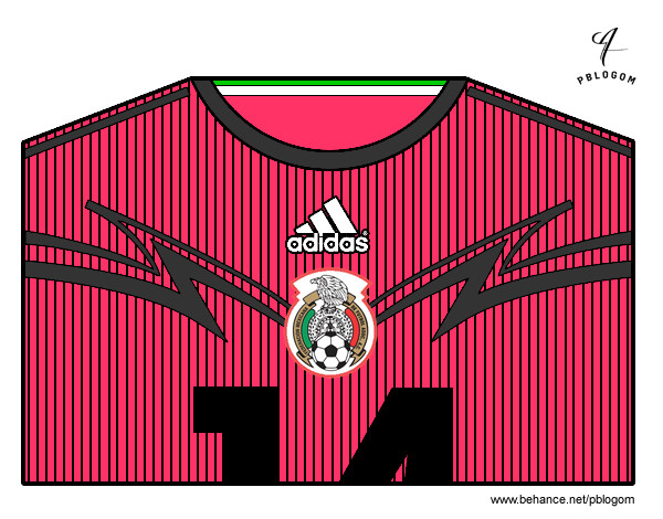 Dibujo Camiseta del mundial de fútbol 2014 de México pintado por androide2