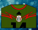 Dibujo Camiseta del mundial de fútbol 2014 de México pintado por leonchi