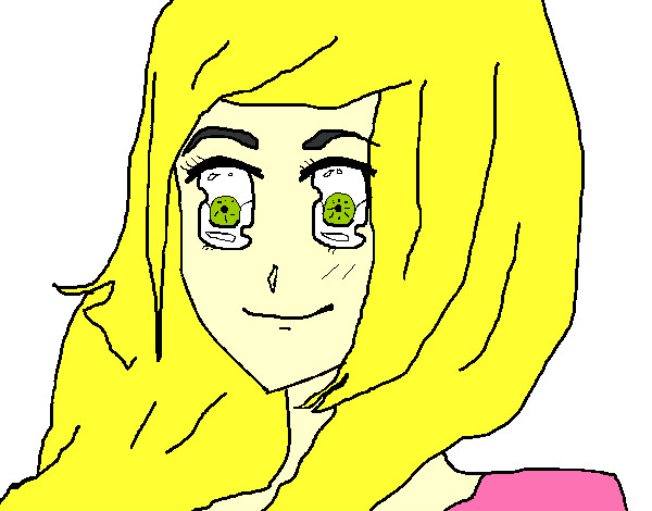 Dibujo Chica con mirada feliz pintado por chamakitha