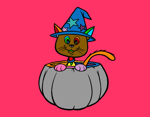 Dibujo Gatito de Halloween pintado por stocn