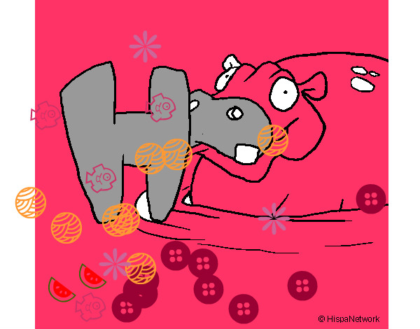 Dibujo Hipopótamo 1 pintado por Gabriel248