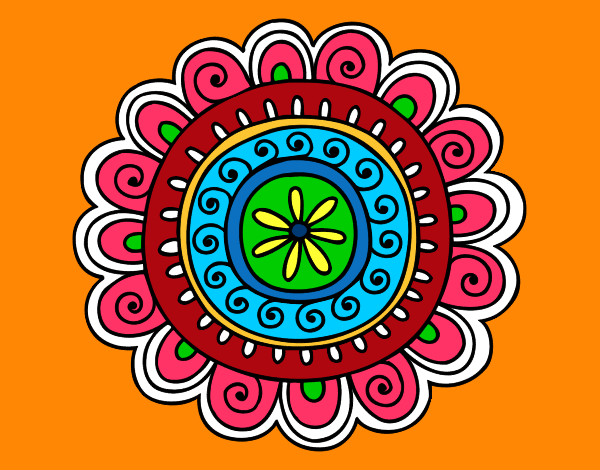 Dibujo Mandala alegre pintado por maclau