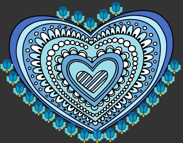 Dibujo Mandala corazón pintado por agus16san5
