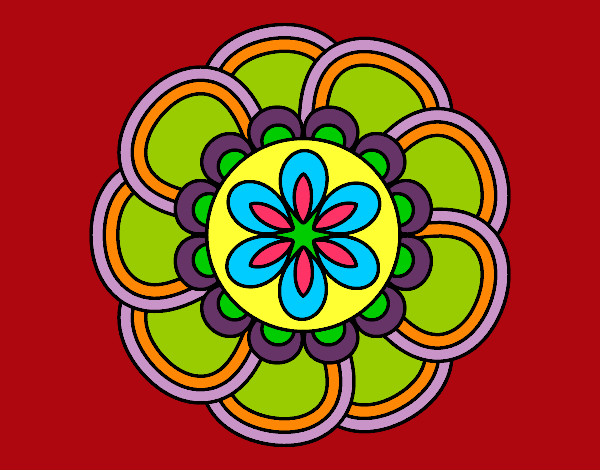 Dibujo Mandala de pétalos pintado por maclau