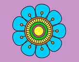 Dibujo Mandala en forma de flor pintado por maclau