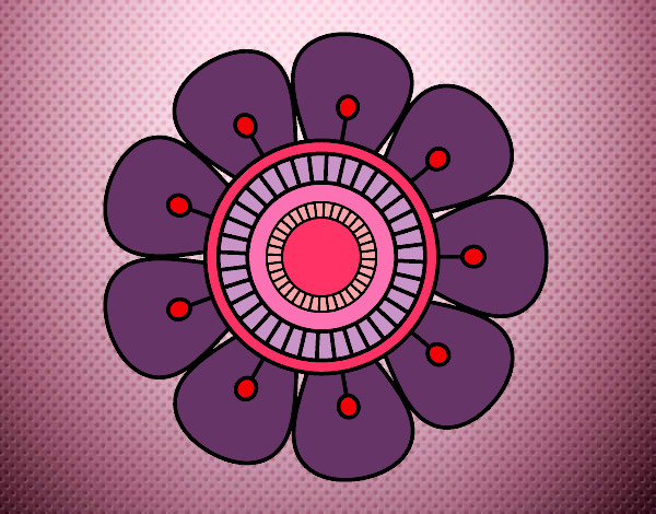 Dibujo Mandala en forma de flor pintado por stefani_fa