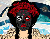 Dibujo Mujer calavera mejicana pintado por fedebdp
