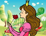 Dibujo Princesa y rosa pintado por zakimi