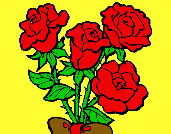 Dibujo Ramo de rosas pintado por -345