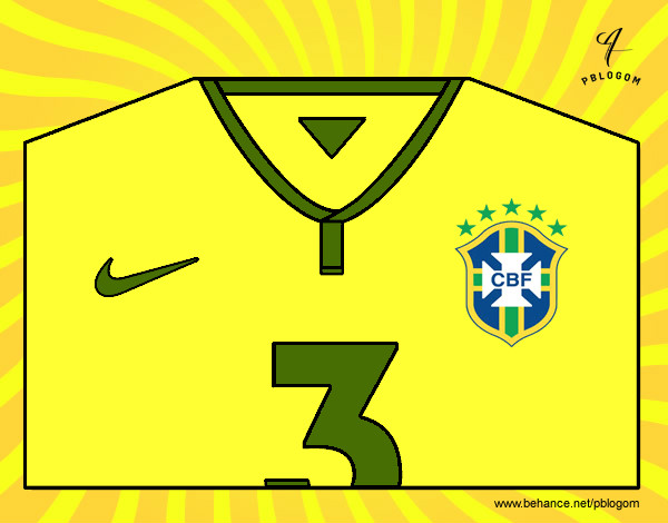 Dibujo Camiseta del mundial de fútbol 2014 de Brasil pintado por luisitocr7