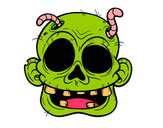 Dibujo Cara de zombie con gusanos pintado por jacquiii