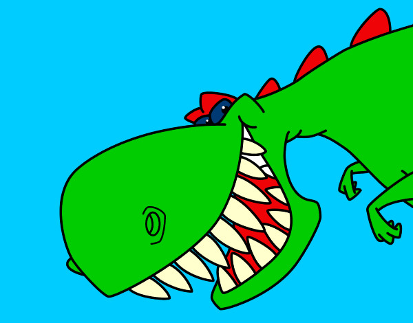 Dibujo Dinosaurio de dientes afilados pintado por morenar