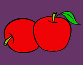 Dibujo Dos manzanas pintado por angela1496