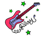 Dibujo Guitarra y estrellas pintado por karlis