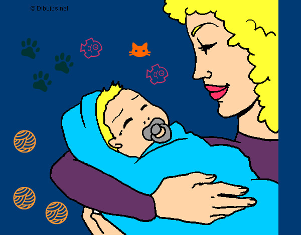 Dibujo Madre con su bebe II pintado por ashka