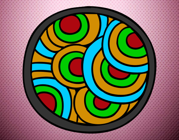 Dibujo Mandala circular pintado por carmeneu