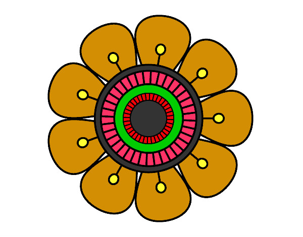 Dibujo Mandala en forma de flor pintado por carmeneu