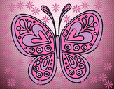 Dibujo Mandala mariposa pintado por patiname