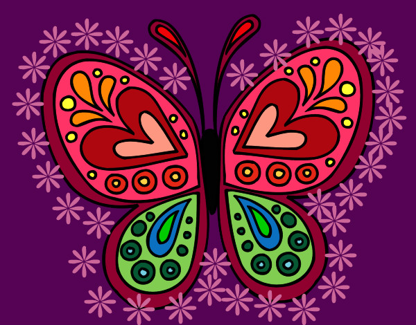 Dibujo Mandala mariposa pintado por Rosap