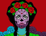 Dibujo Mujer calavera mejicana pintado por Priscilaa