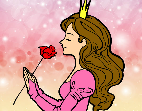 Dibujo Princesa y rosa pintado por milluly