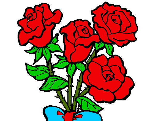 Dibujo Ramo de rosas pintado por arav