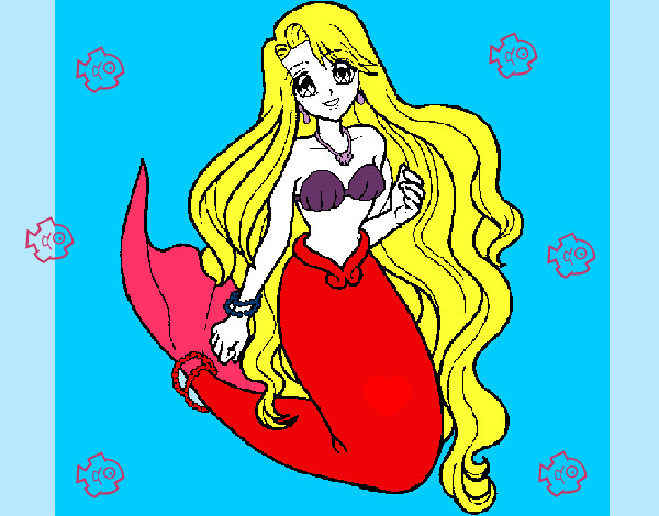 Dibujo Sirenita pintado por priva