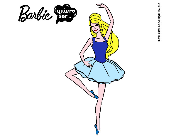 Dibujo Barbie bailarina de ballet pintado por voladora