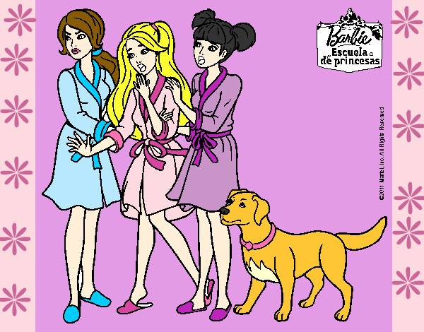 Dibujo Barbie y sus amigas en bata pintado por Sami12